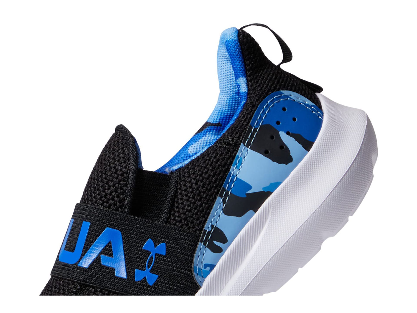 Under Armour Boy's Surge 3 Slip-On Print (Little Kid) 11.5 Little Kid Black/Versa Blue/Versa Blue