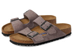 Birkenstock Women's Arizona Soft Footbed-Suede Sandal, Faded Purple, 6-6.5