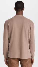Madewell Men's Brushed Long Sleeve Boxy Tee, Wet Pebble, Tan, L
