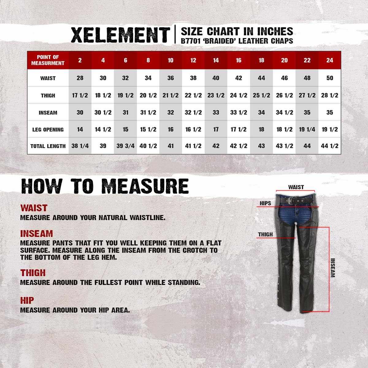 Xelement 7701 Women's Black 'Braided' Leather Motorcycle Chaps - 8