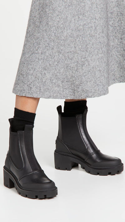 Tory Burch Women's Chelsea Lug Ankle Boots, Perfect Black/Perfect Black, 9 Medium US