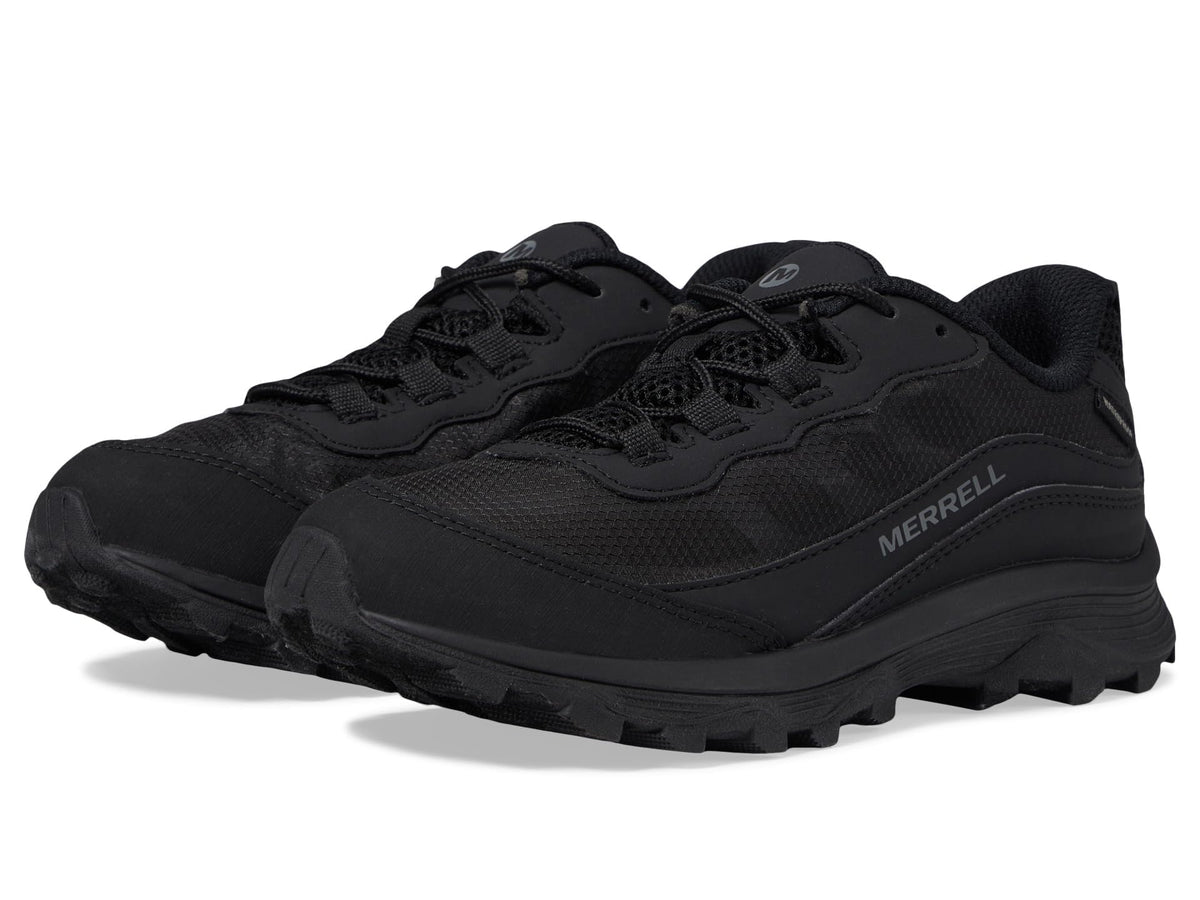 Merrell Boy's Moab Speed Low Waterproof (Toddler/Little Kid/Big Kid) Triple Black 1.5 Little Kid M