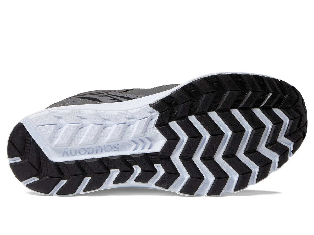 Saucony Cohesion 14 Alternative Closure Sneaker, Grey/Black/Green, 11 Wide US Unisex Big_Kid