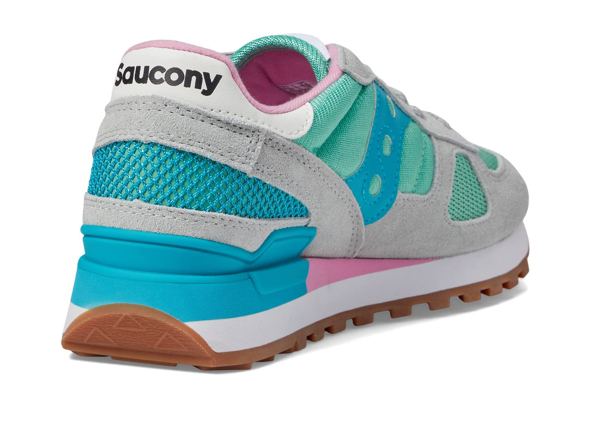 Saucony® Originals Shadow Original Summer Shoes for Women – Rubber Tread Pattern – TPU Heel – Lace-up Closure Beige/Green 8.5 B - Medium
