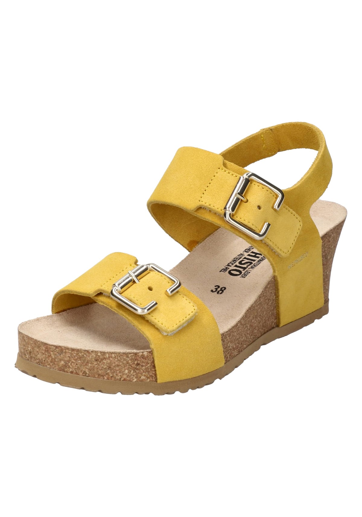 Mephisto Women's Lissandra Wedge Sandal, Yellow Suede, 8