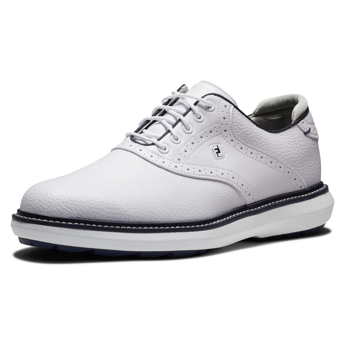 FootJoy Men's Traditions Spikeless Golf Shoe 11 Wide White/White/Navy