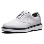 FootJoy Men's Traditions Spikeless Golf Shoe 11 Wide White/White/Navy