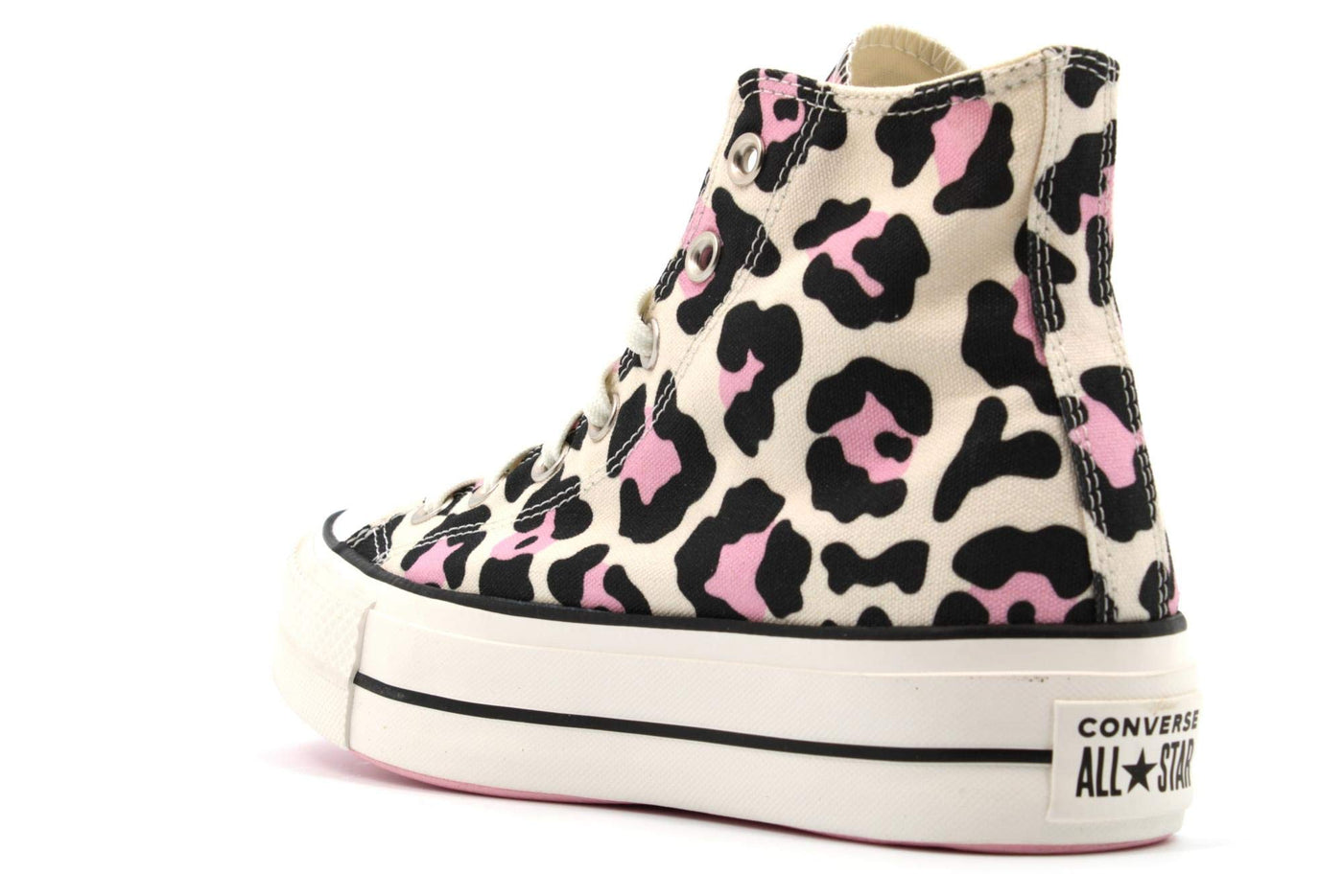 Converse Women's Lift Canvas High Top Platform Sneakers, Leopard Print, 8.5 US