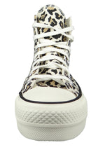 Converse Women's Chuck Taylor All Star Leopard Platform High Top Sneakers, Driftwood/Light Fawn/Black, 5 Medium US