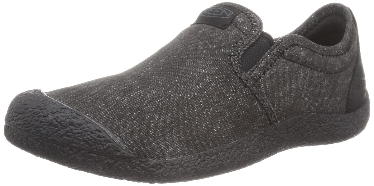 KEEN Men's Howser Canvas Low Height Casual Comfy Durable Slip on Slipper 11 Black/Black