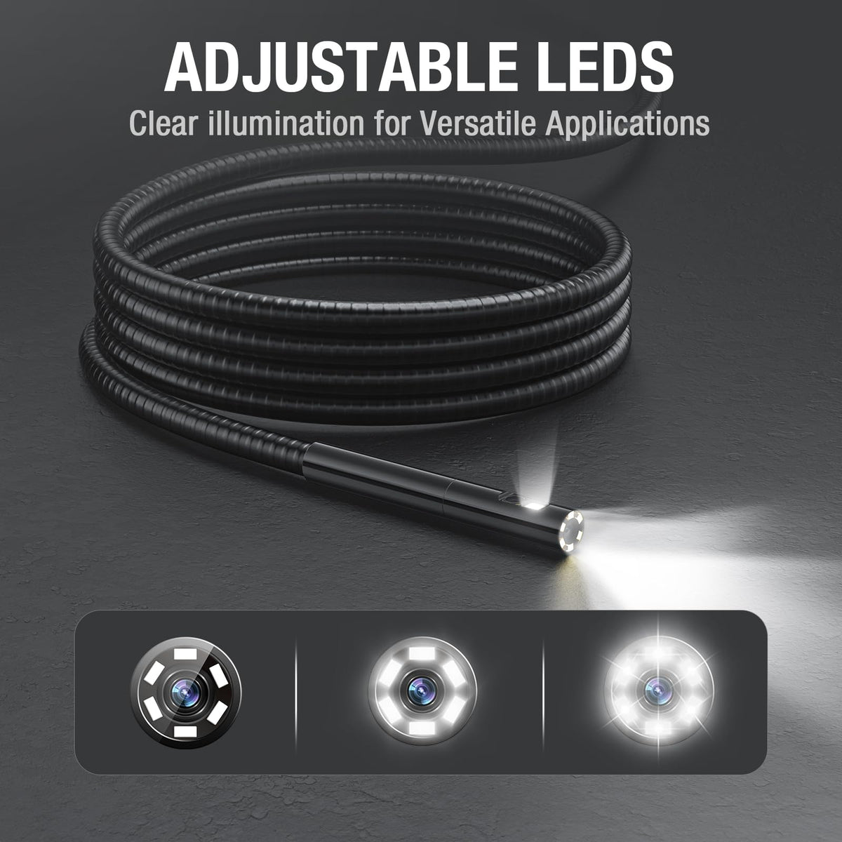 Teslong Inspection Camera, Dual Lens Borescope Camera with Light, NTS300 5" IPS Industrial Endoscope, 1080P Waterproof Flexible Mechanic Fiber Optic Snake Scope Cam for Wall Automotive Engine (3.3FT)