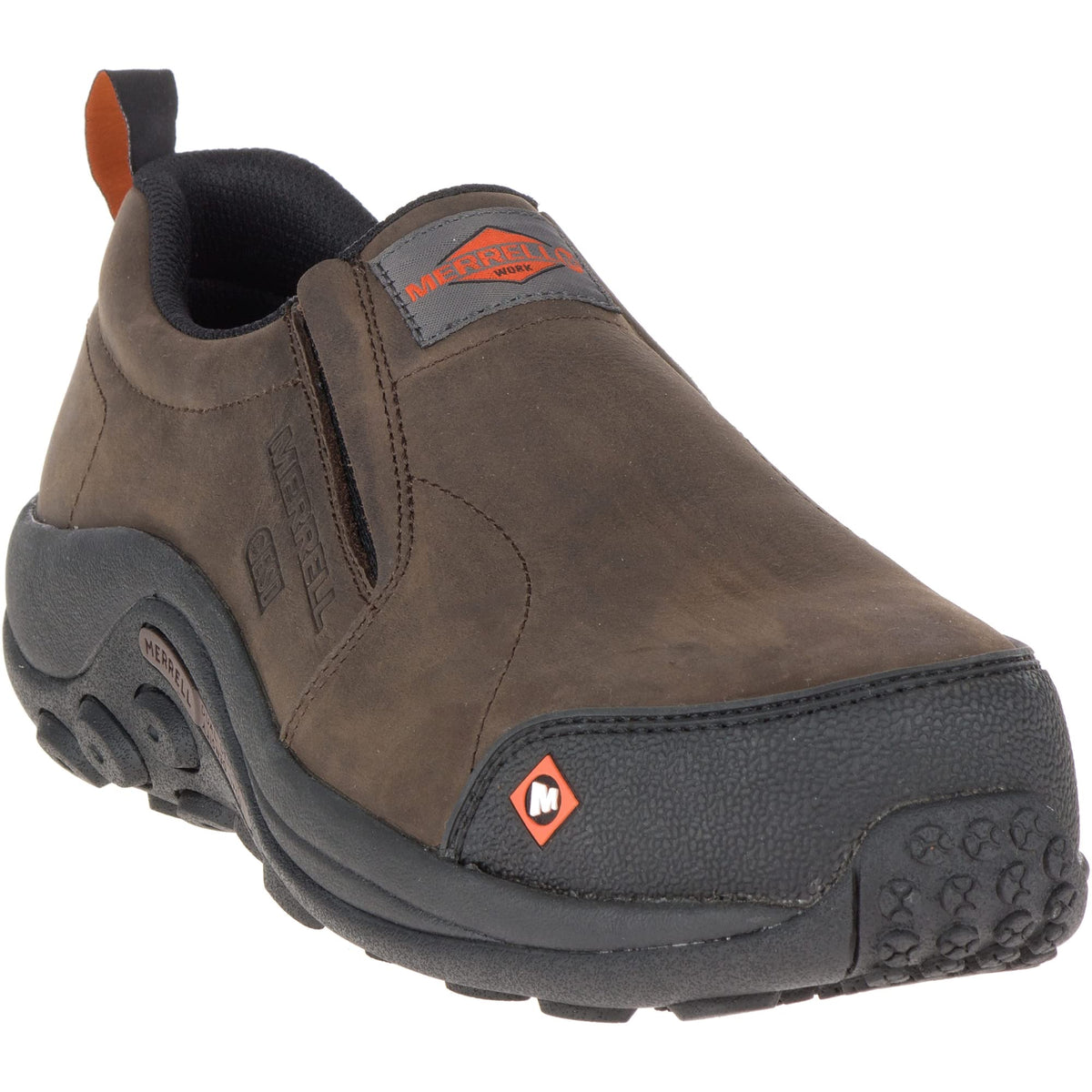 Merrell Jungle Moc Leather Comp Toe SD+ Work Shoe Wide Width Men Espresso