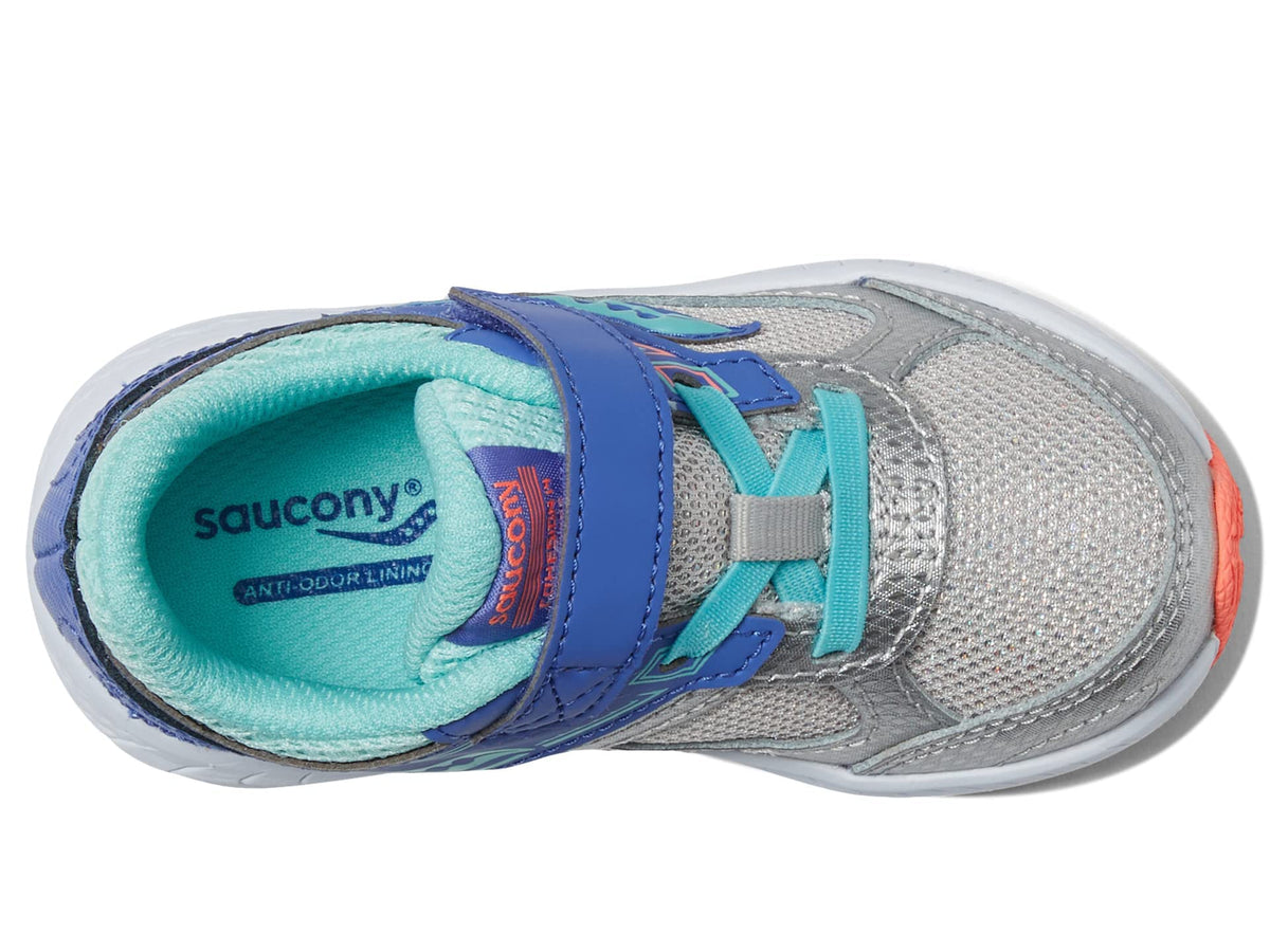 Saucony Baby Girl's Cohesion 14 A/C (Toddler) Silver/Periwinkle/Turquoise 8 Toddler W
