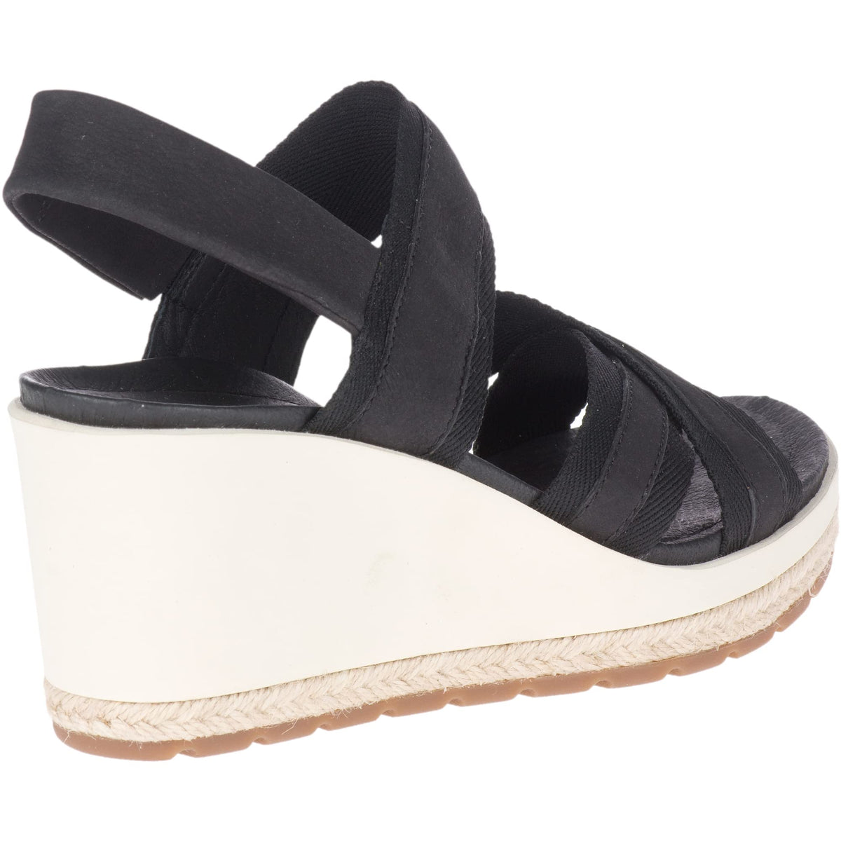 Merrell womens Kaiteri Wedge Strap Sandal, Black, 9 US