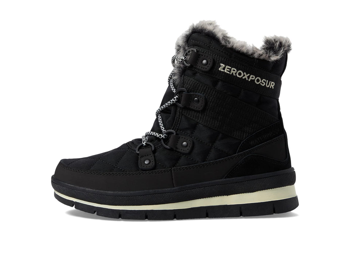 ZeroXposur Women's Montana Short Waterproof Snow Boots - Warm Winter Boots for Women (Black, 8)