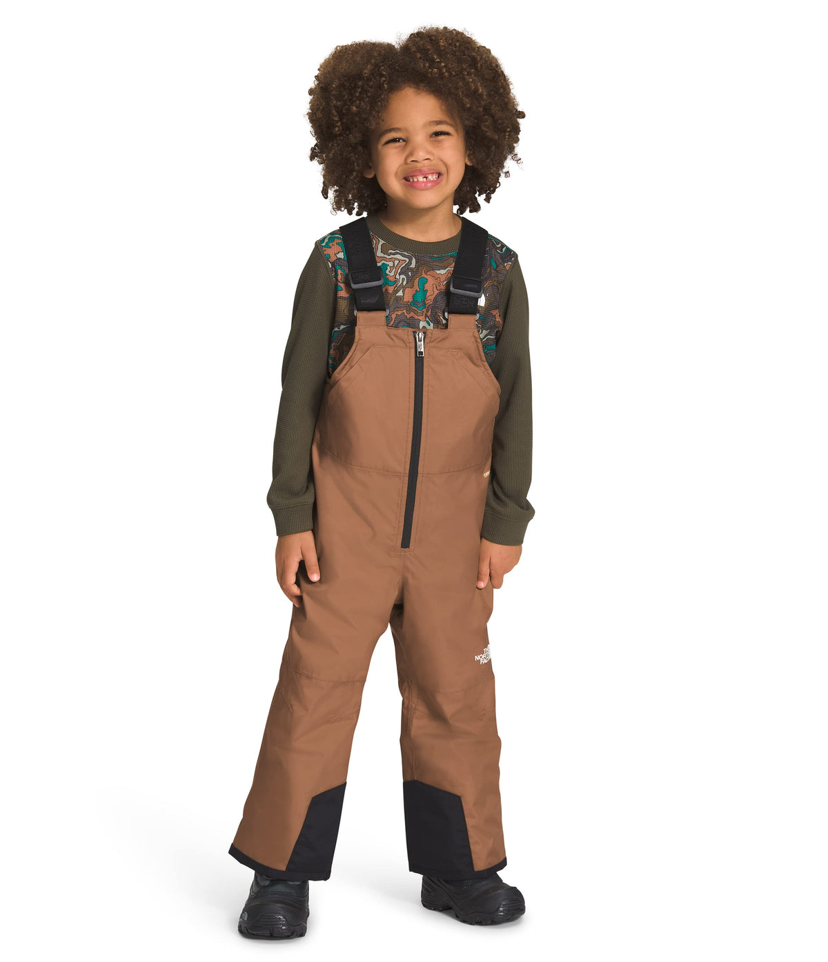 THE NORTH FACE Kids' Snowquest Insulated Bib, Toasted Brown, 7