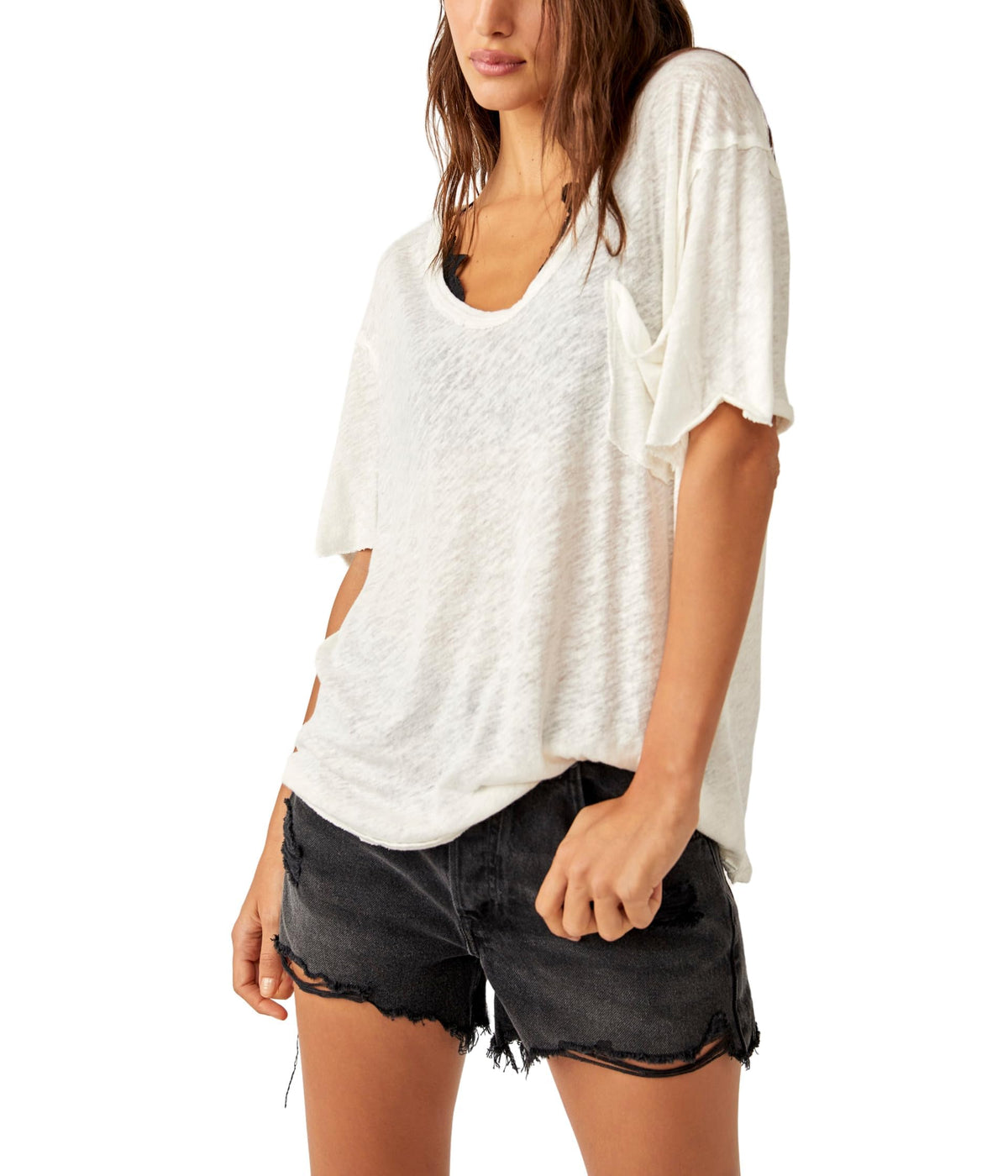 Free People Care Fp All I Need Tee Ivory XS (Women's 0-2)