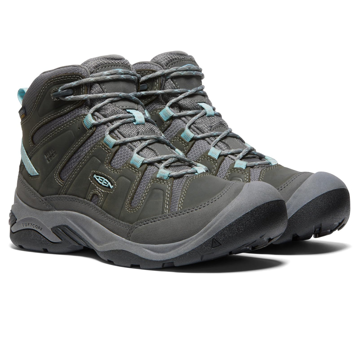 KEEN Women's Circadia Mid Height Comfortable Waterproof Hiking Boots, Steel Grey/Cloud Blue, 9 Wide