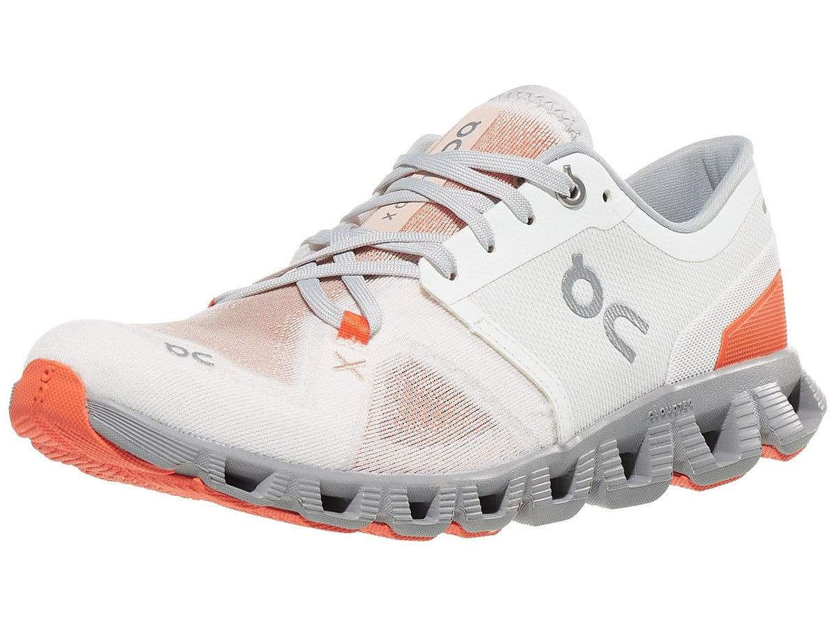 On Women's Cloud X 3 Sneakers, Ivory/Alloy, 11 Medium US