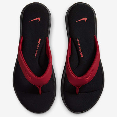 Nike Women's Ultra Comfort Thong AR4498 (Black/Track Red-Noble Red, Numeric_6)