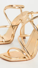 SCHUTZ Women's Lovi Sandals, Ouro/Ouro CLAR Orch, Gold, Metallic, 11 Medium US