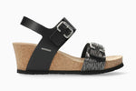 Mephisto Women's Wedge Sandal, Black, 8