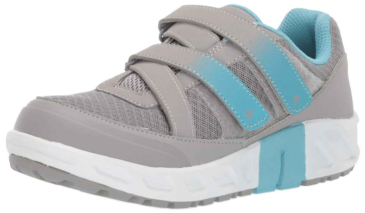 Propet Women's Matilda Strap Sneaker, Grey/Blue, 11 2E US