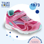 TSUKIHOSHI 3537 Glitz Strap-Closure Machine-Washable Child Sneaker Shoe with Wide Toe Box and Slip-Resistant, Non-Marking Outsole, Hotpink/Mint - 11 Little Kid (4-8 Years)