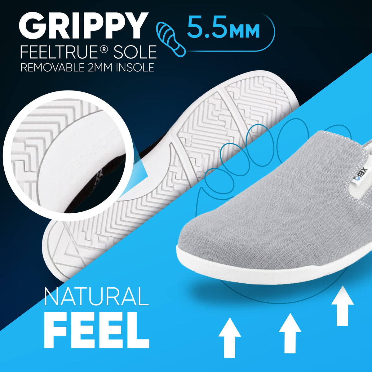 Xero Shoes Men's Aptos Hemp Canvas Slip-on - Casual, Lightweight Zero-Drop Shoe, Zinc, 9