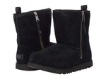UGG Classic Short Dual Zip II (Toddler/Little Kid/Big Kid) Black 4 Big Kid M