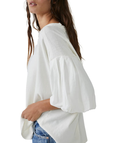 Free People Women's Blossom Tee, Optic White