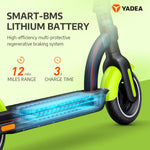 YADEA Electric Kick Scooter Adults KS3 Lite, Max Speed 15.6 MPH, 12 Miles Range, Adult Electric Scooter for Commuter, Green