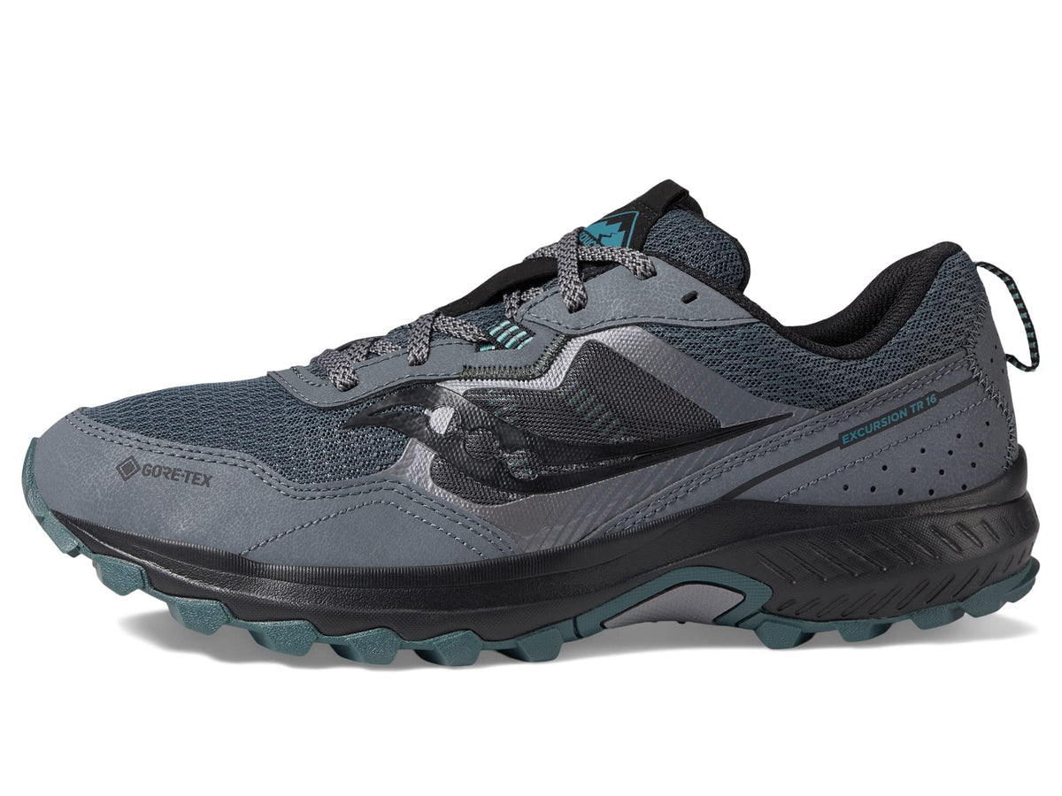 Saucony Men's Excursion TR16 Gore-Tex Trail Running Shoe, Shadow/Forest, 10.5