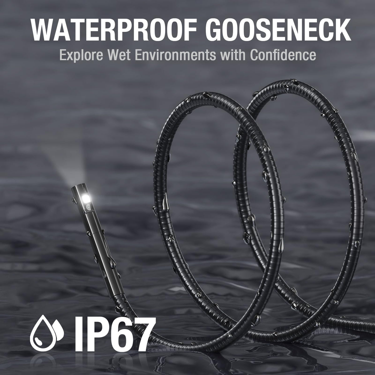 Teslong Inspection Camera, Dual Lens Borescope Camera with Light, NTS300 5" IPS Industrial Endoscope, 1080P Waterproof Flexible Mechanic Fiber Optic Snake Scope Cam for Wall Automotive Engine (3.3FT)