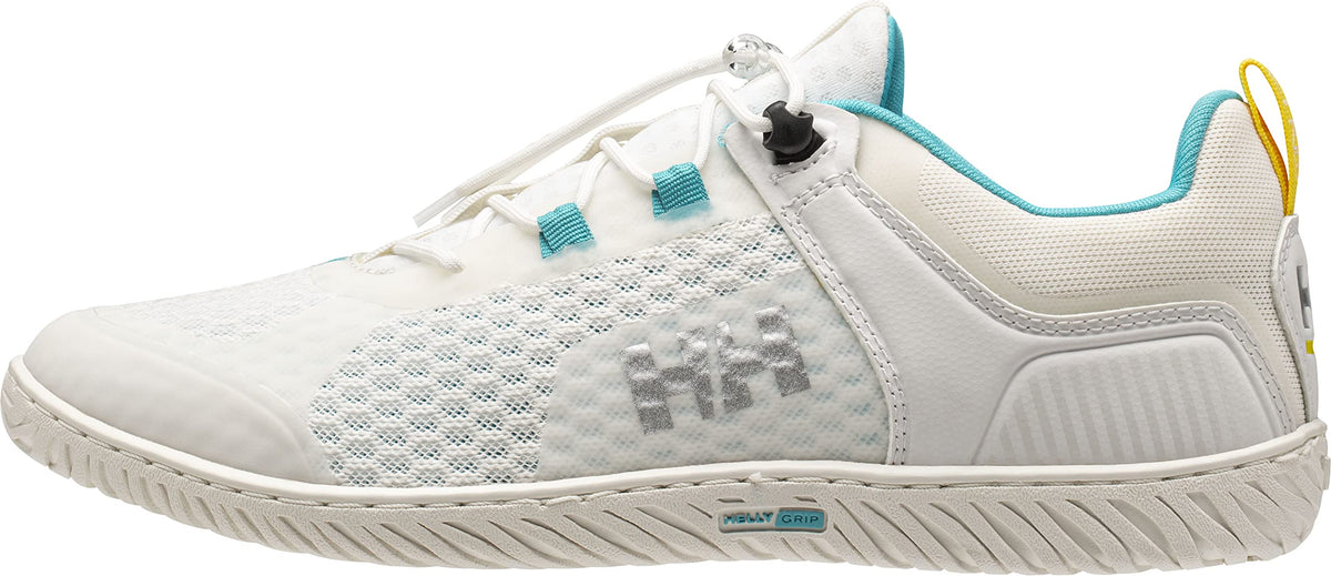 Helly-Hansen Womens HP Foil V2 Lightweight Breathable Sailing Watersports Shoes, 011 Off White/Scuba Blue, 8.5F