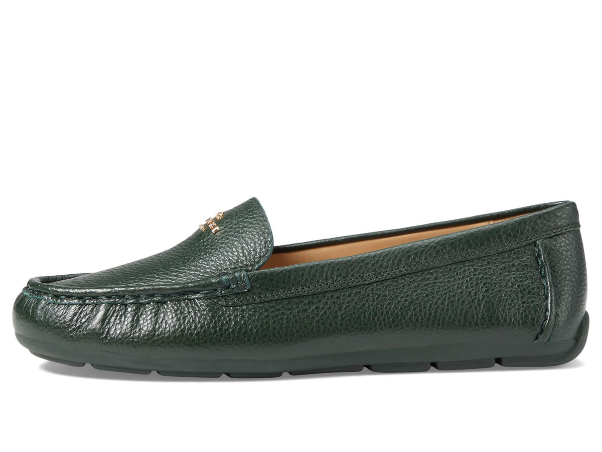 Coach® Marley Driver Women Loafers – Pebbled Leather Upper – Cushioned Footbed – Synthetic Lining – Gold Tone Amazon Green 9 B - Medium