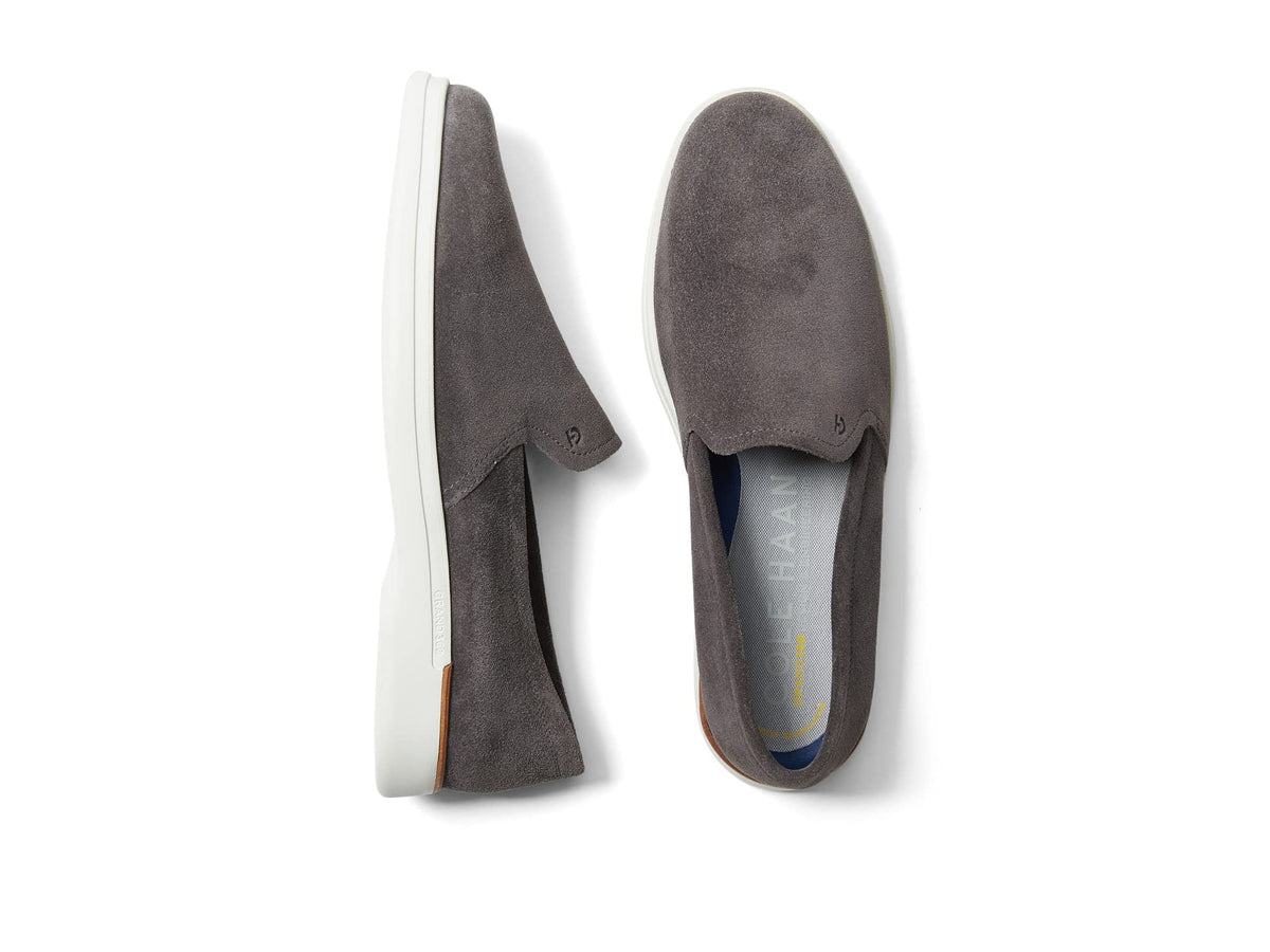 Cole Haan Grand Ambition Slip-On Loafer Gray Pinstripe Suede 10 D (M)