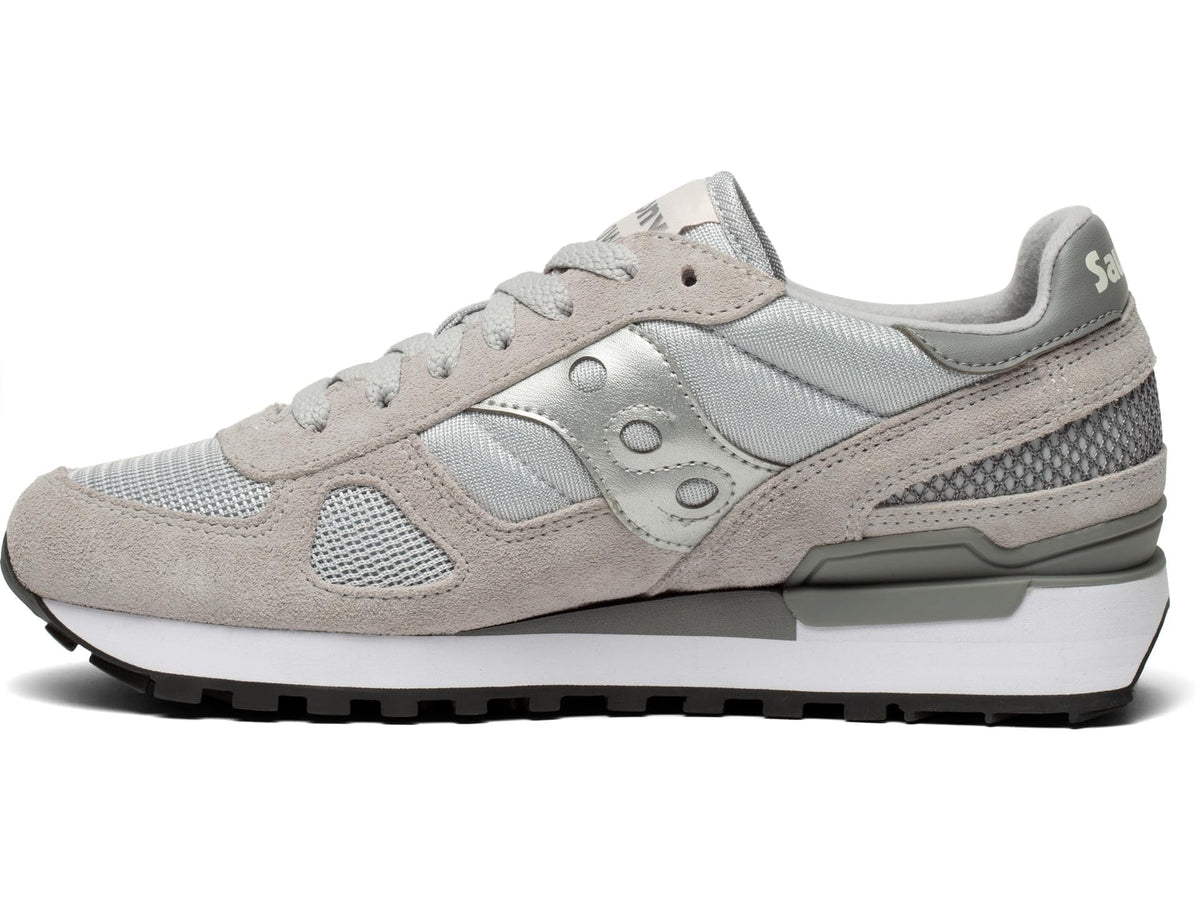 Saucony® Originals Shadow Original Summer Shoes for Women – Rubber Tread Pattern – TPU Heel – Lace-up Closure Grey/Silver 9 B - Medium