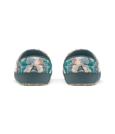 THE NORTH FACE Women's Thermoball Insulated Traction Mule V Shoe, Porcelain Green Mountain Camo Print/Goblin Blue, 11