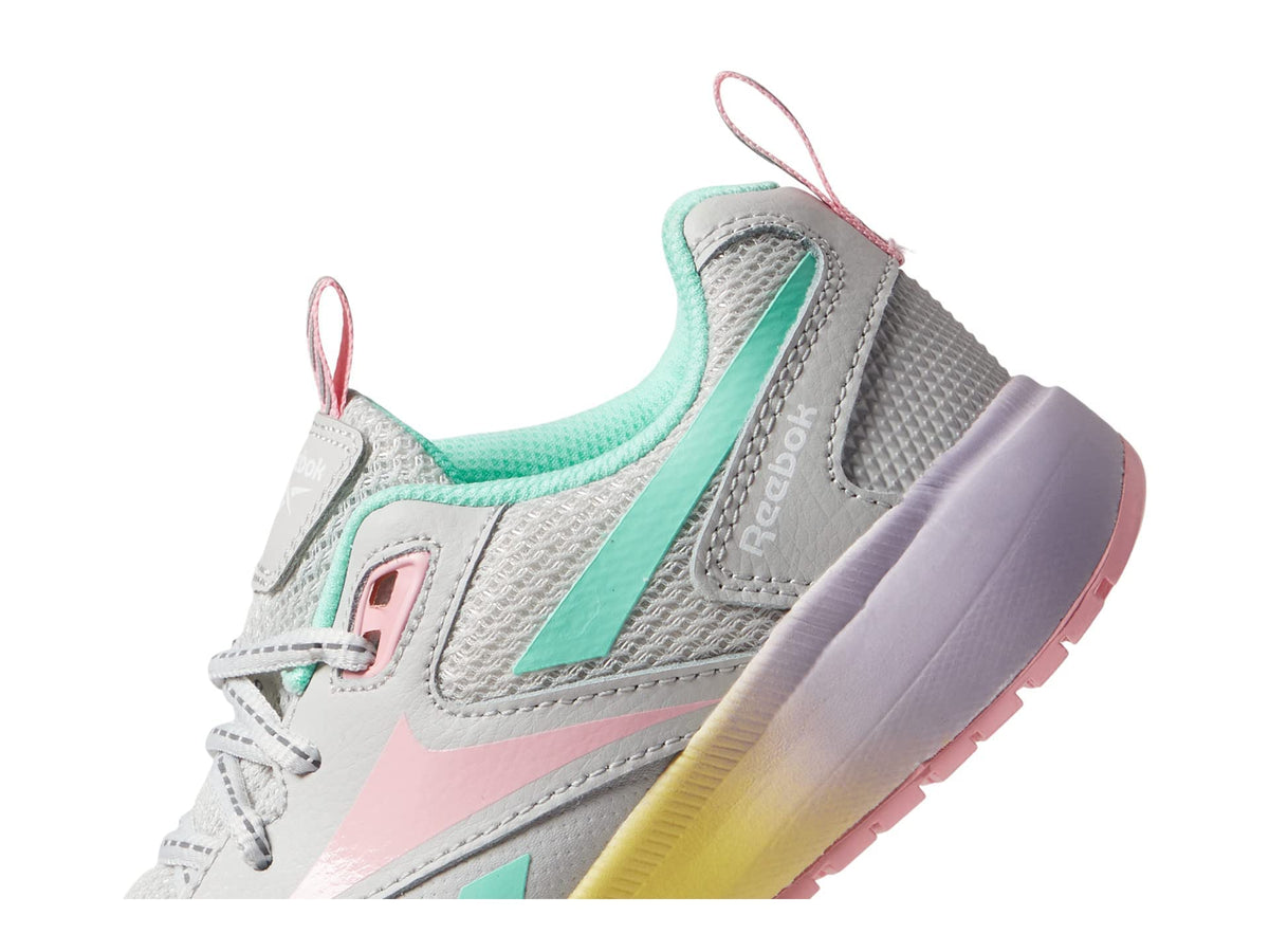 Reebok Girls Durable XT Running Shoe, Pure Grey/Pink Glow/Hint Mint, 2 US Little Kid