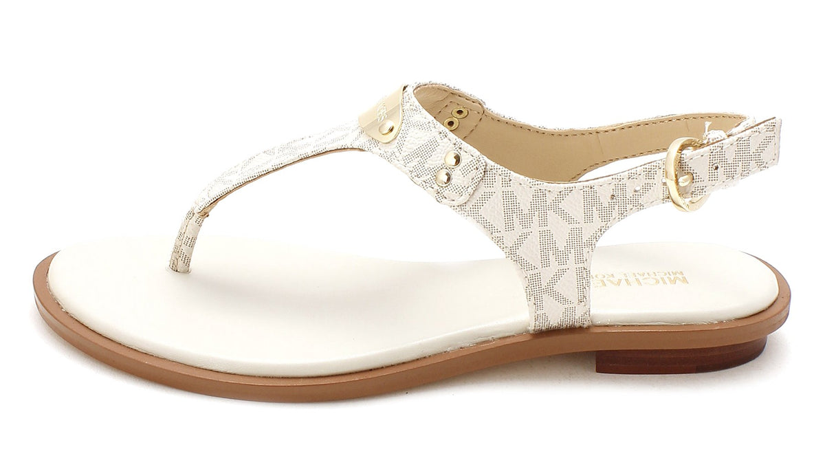 Michael Kors MK Plate Thong Vanilla Mini Mk Sig PVC 7 M