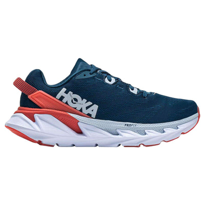 HOKA ONE ONE Womens Elevon 2 Textile Synthetic Moroccan Blue Hot Coral Trainers 7 US