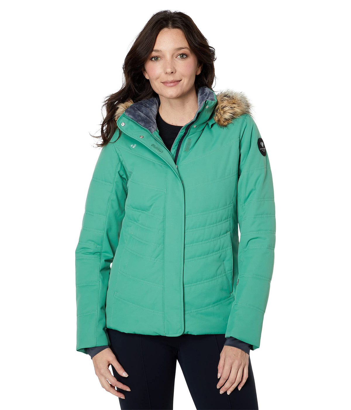Obermeyer Tuscany II Jacket for Women - Front Zip Closure, Long Sleeves and Internal Cuffs, and Gorgeous Snow Jacket Eucalyptus 10 One Size