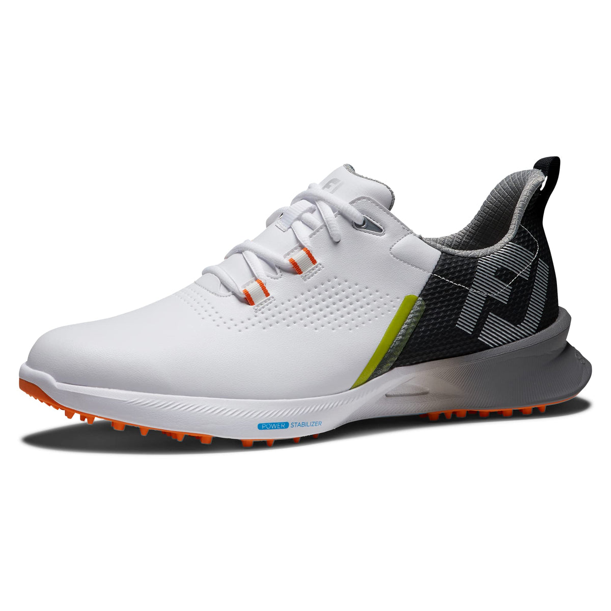 FootJoy Men's FJ Fuel Golf Shoe, White/Black/Orange, 10 Wide