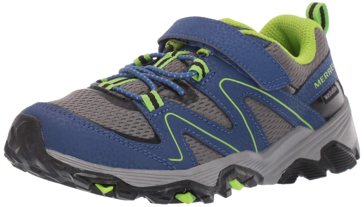 Merrell Trail Quest Hiking Sneaker, Blue/Green, 4.5 Wide US Unisex Big_Kid
