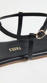 TKEES Women's Mariana Sandals, Black, 9 Medium US