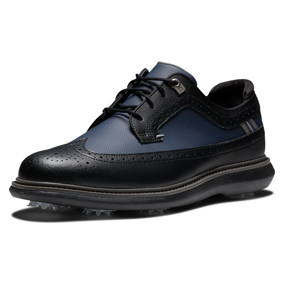 FootJoy Men's Traditions-Shield Tip Previous Season Style Golf Shoe, Black/Navy, 13 Wide