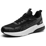 PaSick Mens Road Running Shoes Athletic Air Cushion Lightweight Breathable Workout Gym Walking Running Sneakers Blackwhite Size 10