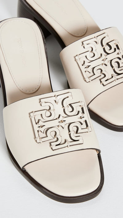 Tory Burch Women's INES Heel Sandals, New Cream, Off White, 9.5 Medium US
