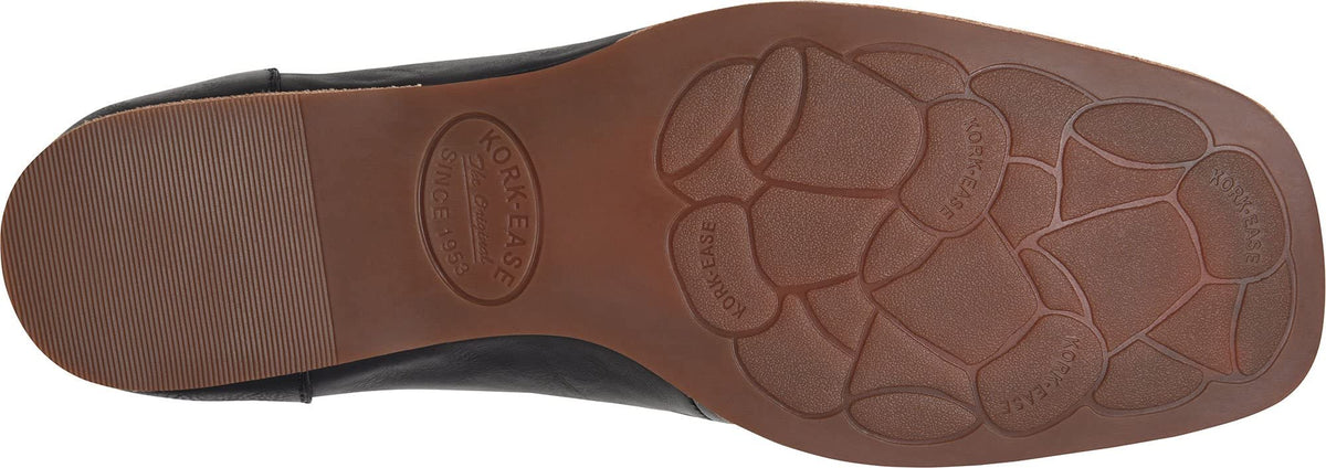 KORK-EASE Pisa Women's Leather Penny Loafer - Classic Icon Redesigned with Modern Square Toe and Premium Comfort 8.5 Black